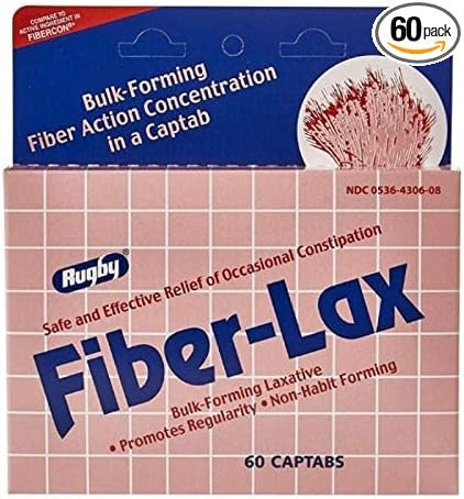 Fiber-Lax 500 Mg (Generic Fibercon) Tablets To Relieve Constipation - 60 Ea